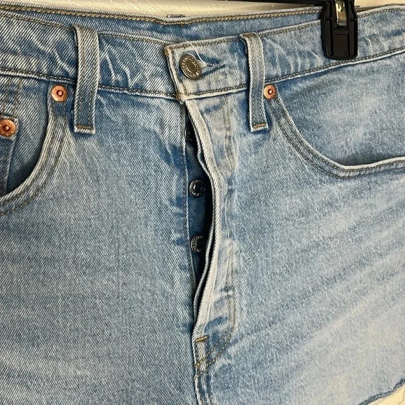 Levi’s Original 501 High Rise Button Fly Denim Jean Shorts Size 30 - Picture 4 of 8